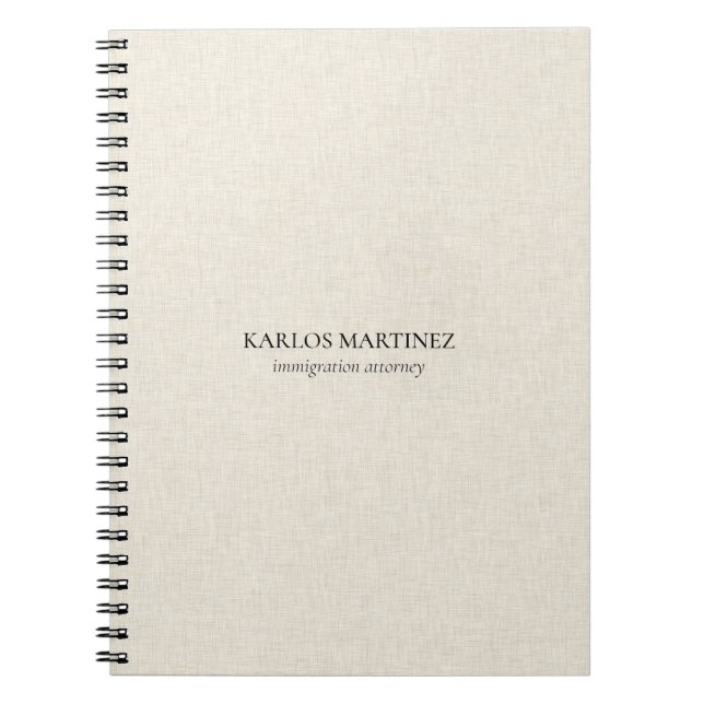 Carnet Texture de lin beige clair (Devant)