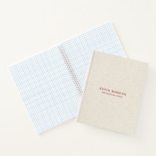 Carnet Texture de lin crème clair typographie marron