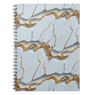 Carnet Texture de marbre blanc avec veines d'or fissurées