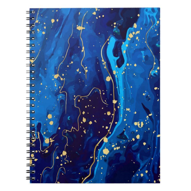 Carnet Texture de marbre bleu or luxueux (Devant)