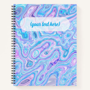 Carnet Texture de marbre bleu violet Peinture liquide abs
