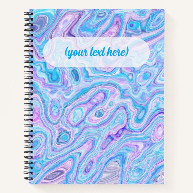 Carnet Texture de marbre bleu violet Peinture liquide abs (Devant)