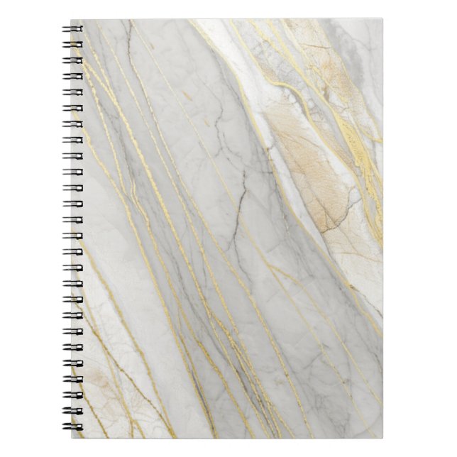 Carnet Texture de marbre de Carrare aux veines dorées (Devant)