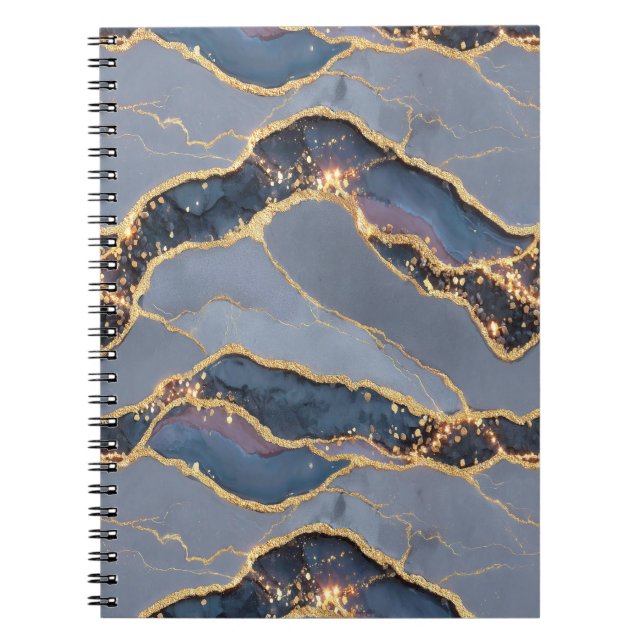 Carnet Texture de marbre gris foncé de luxe avec veines d (Devant)
