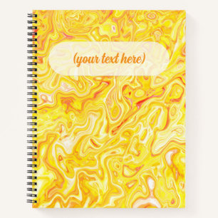 Carnet Texture de marbre jaune citron miel Abstrait Liqui