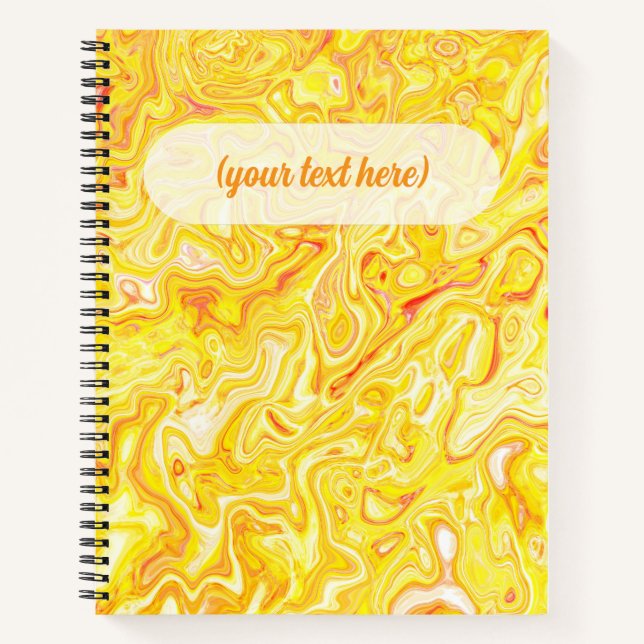 Carnet Texture de marbre jaune citron miel Abstrait Liqui (Devant)