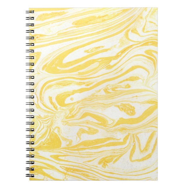 Carnet Texture de marbre jaune. Main dessinée (Devant)