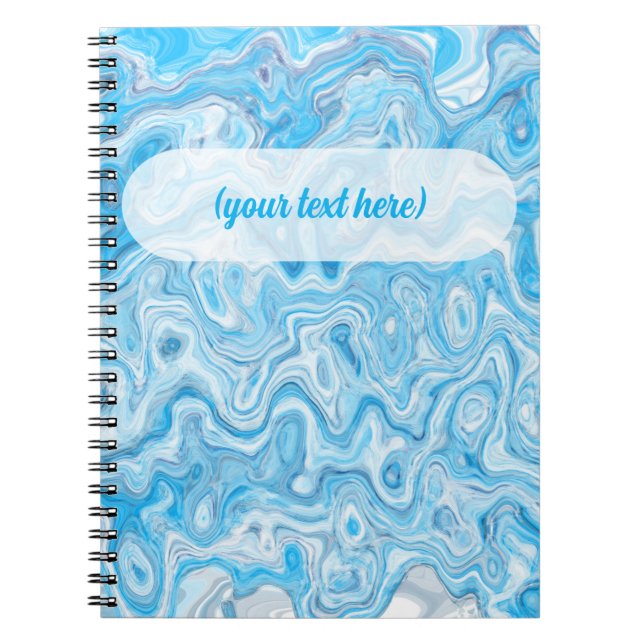 Carnet Texture de marbre liquide abstrait bleu glacier gi (Devant)