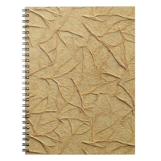 Carnet Texture de papier fait main naturel en beige chaud (Devant)