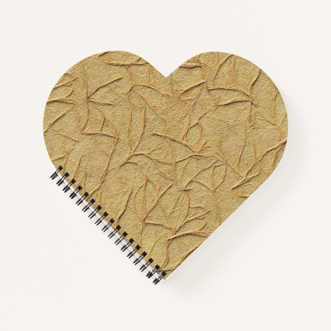 Carnet Texture de papier fait main naturel en beige chaud (Devant)