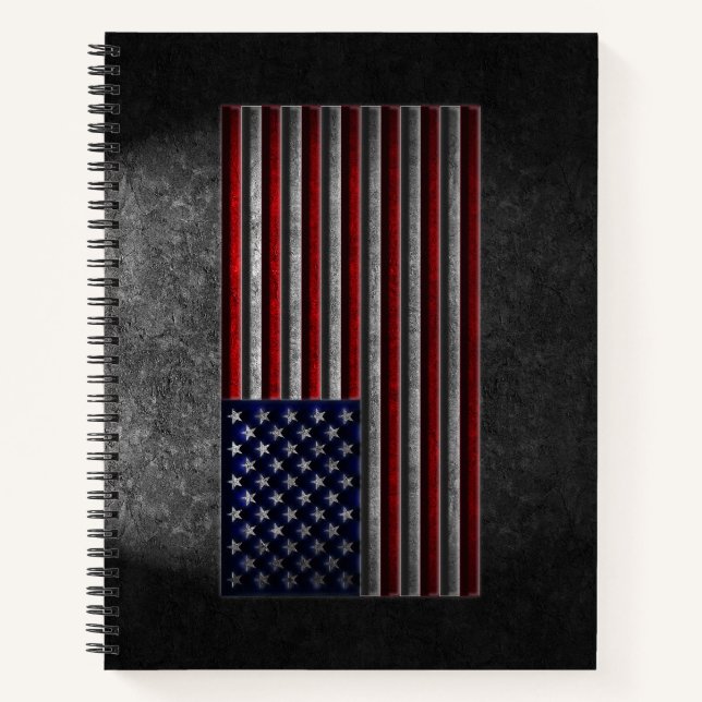 Carnet Texture de pierre du drapeau américain (Devant)