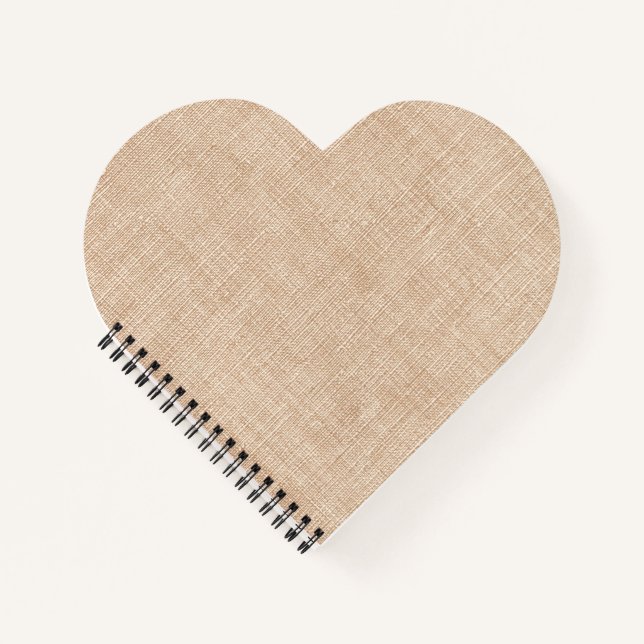 Carnet Texture de tissu de lin naturel en beige chaud (Devant)