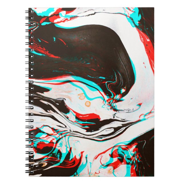 Carnet Texture déformée et brillante du surf d'encre marb (Devant)