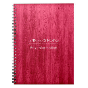 Carnet Texture du grain de bois rouge