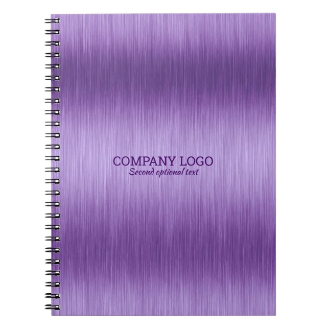Carnet Texture en aluminium brossé métallisé violet (Devant)