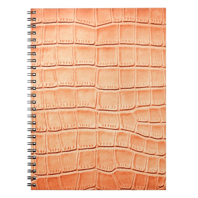 Carnet Texture en cuir de crocodile brun clair (Devant)