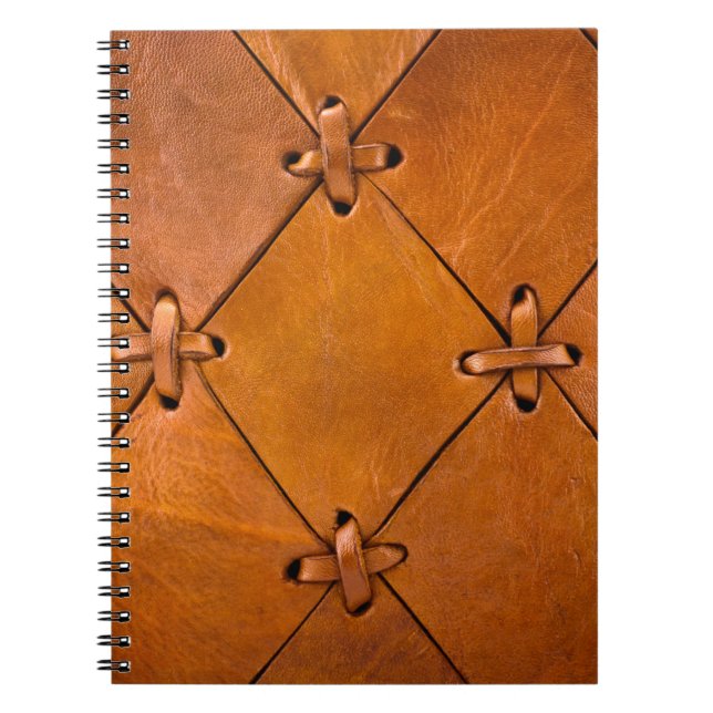 Carnet Texture en cuir, détails de selvage naturel. (Devant)