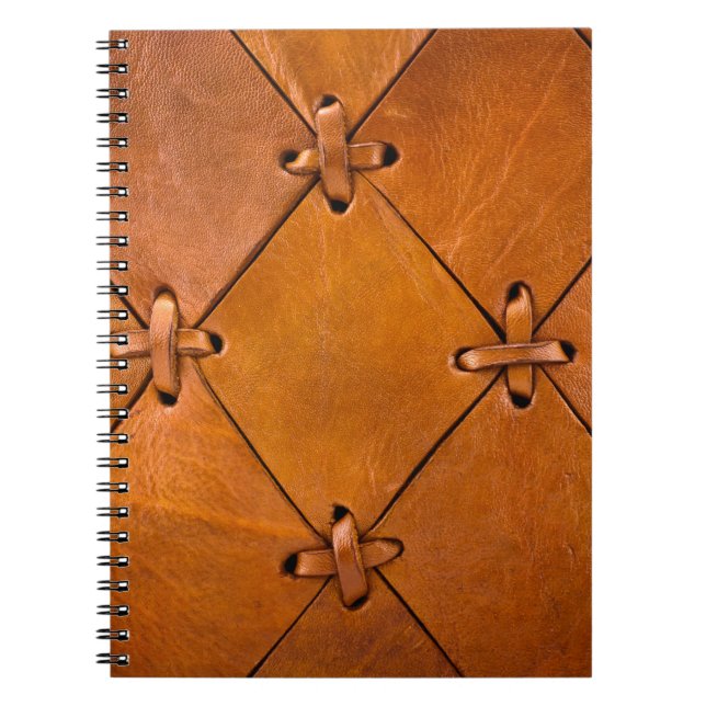 Carnet Texture en cuir, détails de selvage naturel. (Devant)