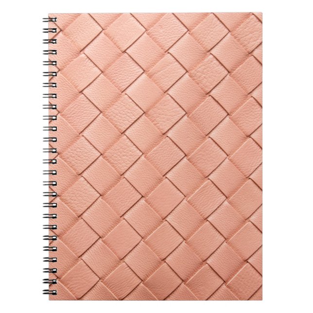 Carnet Texture en cuir rose clair (Devant)