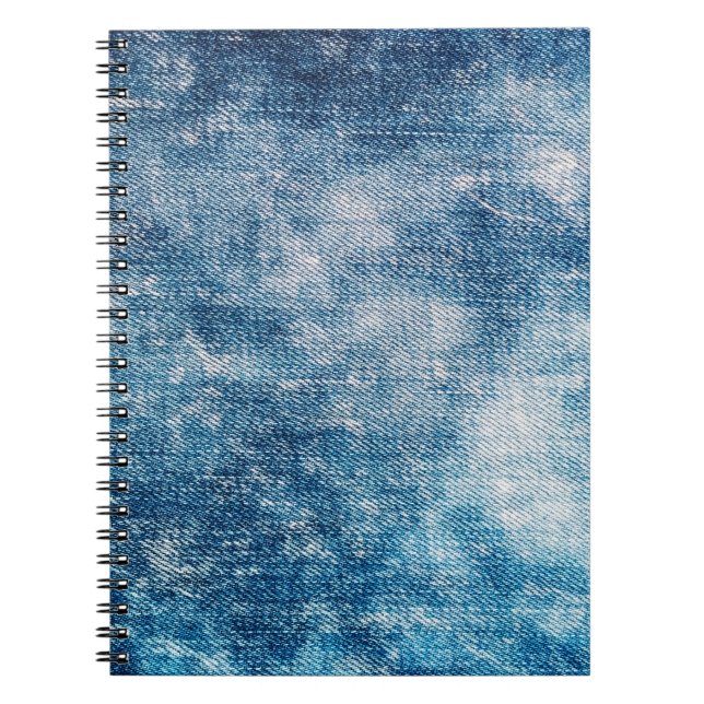 Carnet Texture en jean bleu (Devant)