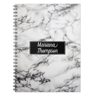Carnet Texture en marbre monogramme