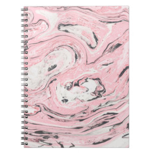 Carnet Texture en marbre rose et noir. Retour abstrait mo