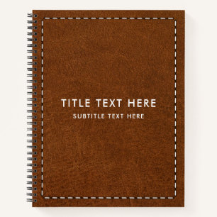 Carnet Texture et pointillage en cuir Brown