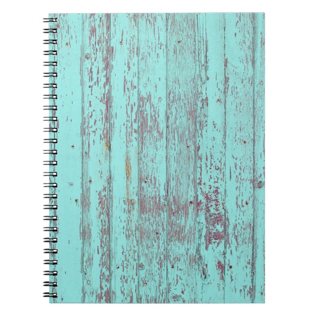 Carnet Texture grange en bois aqua arrière - plan (Devant)