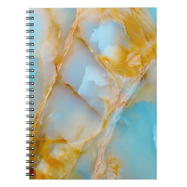 Carnet Texture marbré, intérieur onyx coloré. (Devant)