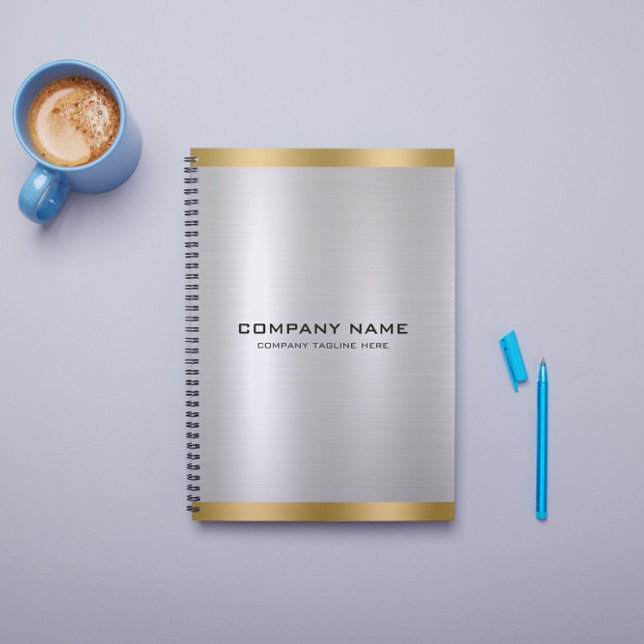 Carnet Texture métallique moderne en argent et or (Créateur téléchargé)