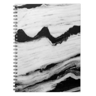 Carnet texture naturelle en marbre noir et blanc, luxueux