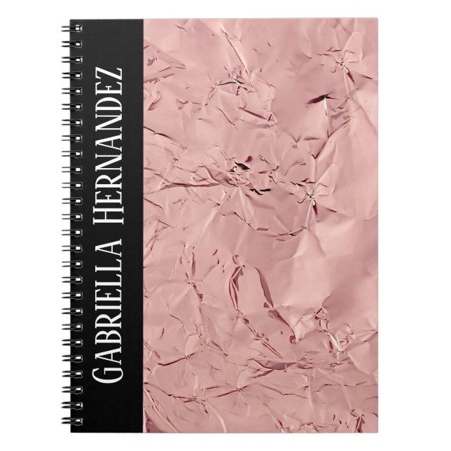 Carnet Texture noire + huile rose (Devant)