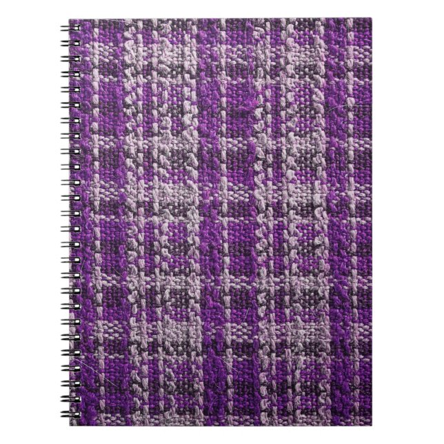 Carnet Texture of purple tartan fabric useful as a backgr (Devant)