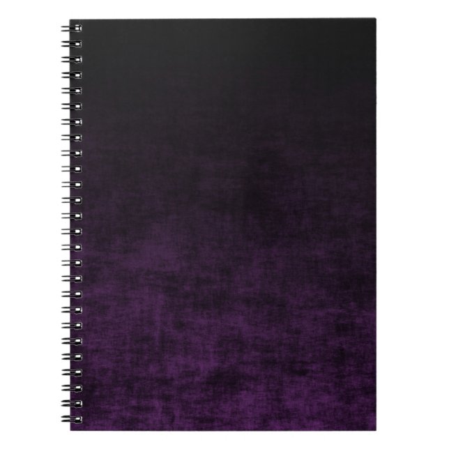 Carnet Texture ombrée grunge noir et violet (Devant)