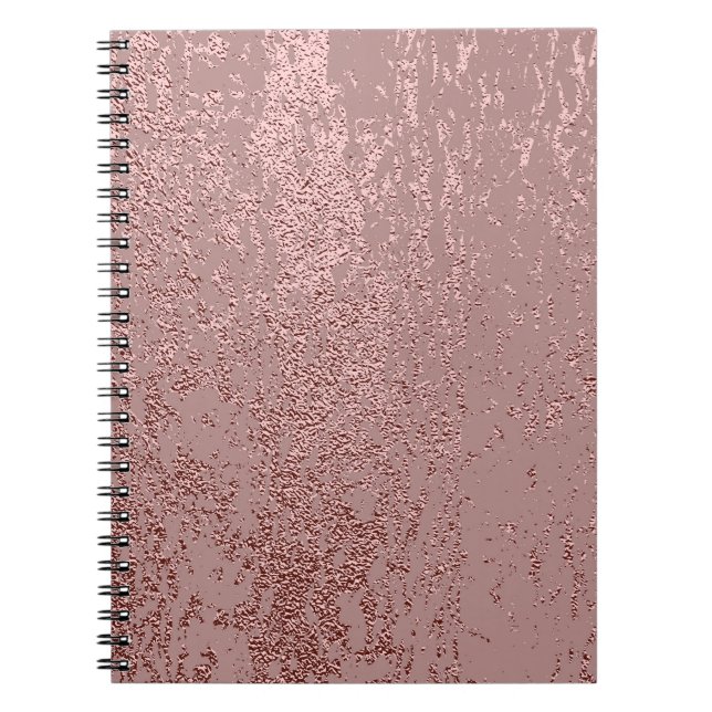Carnet Texture or métallique, quartz rose. (Devant)
