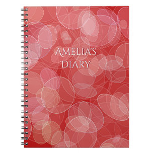 Carnet Texture rouge abstraite d'effet de bokeh. Texte