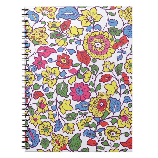 Carnet Texture transparente avec fleurs et feuilles. Pat  (Devant)