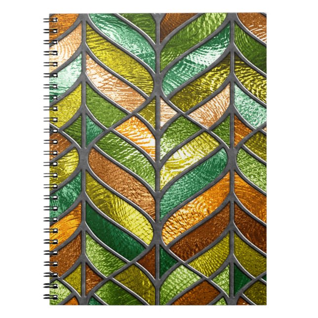 Carnet texture transparente en verre tendu avec motif feu (Devant)