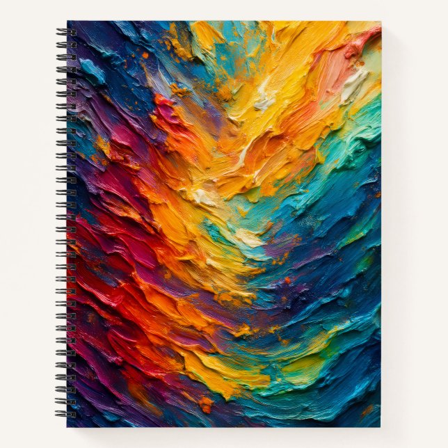 Carnet Textured Colorful Painting (Devant)