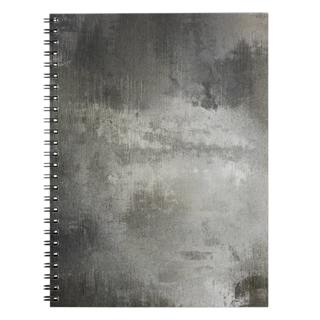 Carnet texturisé noir et blanc grunge abstrait d'art (Devant)