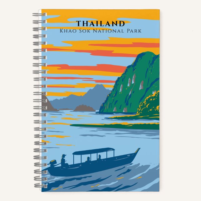 Carnet Thailand Khao Sok National Park Travel Art Deco (Recto)