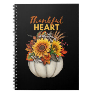 Carnet Thankful Heart sur le thème du citrouille
