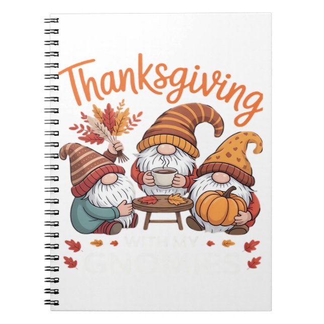 Carnet Thanksgiving Gnome Fall Leopard Turkey Essentiel T (Devant)
