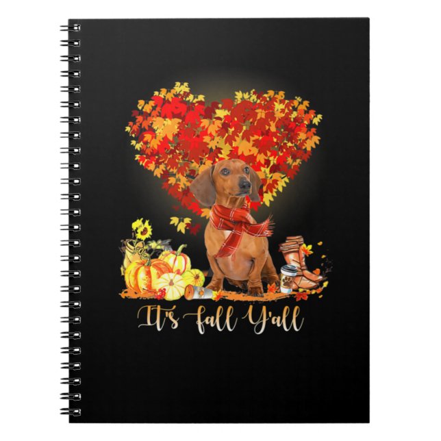 Carnet Thanksgiving It's Fall Y'all Dachshund (Devant)