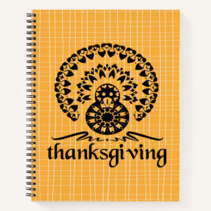 Carnet Thanksgiving Mandala Turkey Boho Folk Art