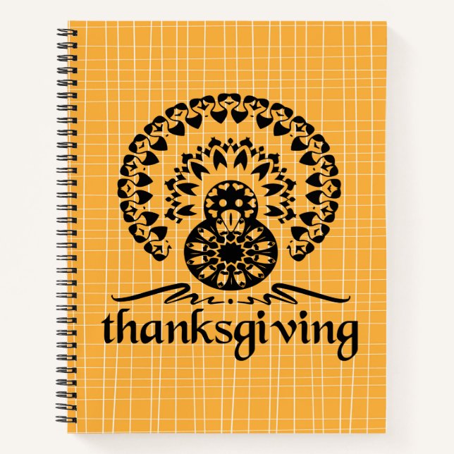 Carnet Thanksgiving Mandala Turkey Boho Folk Art (Devant)