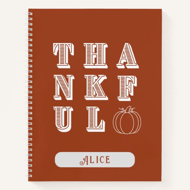 Carnet Thanksgiving Minimaliste Simple Thanksgiving (Devant)
