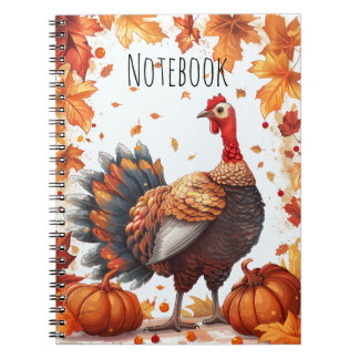Carnet Thanksgiving Turquie avec feuilles d'automne et Ci