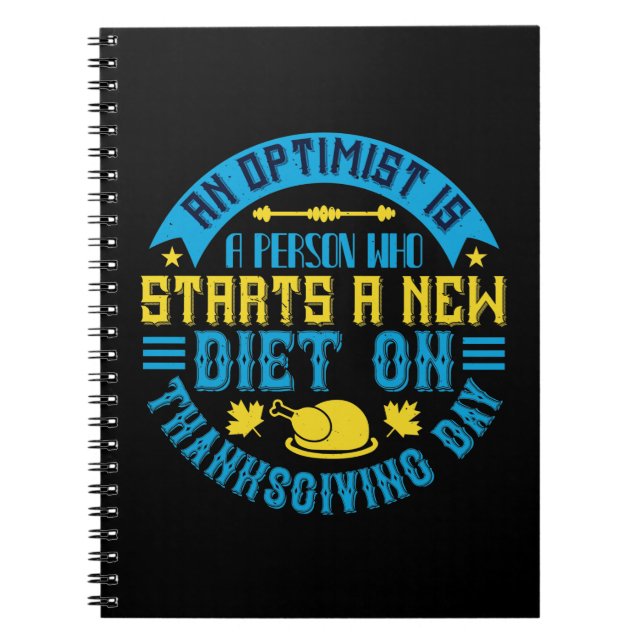 Carnet Thanksgiving - Un Optimiste lance un nouveau régim (Devant)