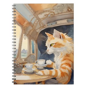 Carnet Thé à boire à la chatte orange